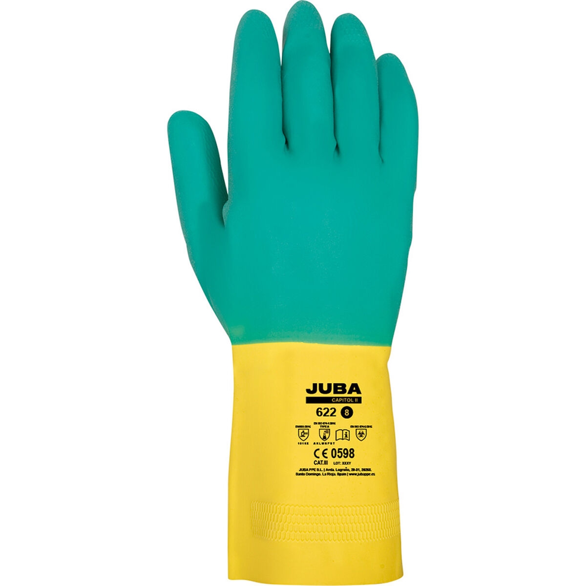 Guantes de Trabajo Juba Bicolor Látex Flocado