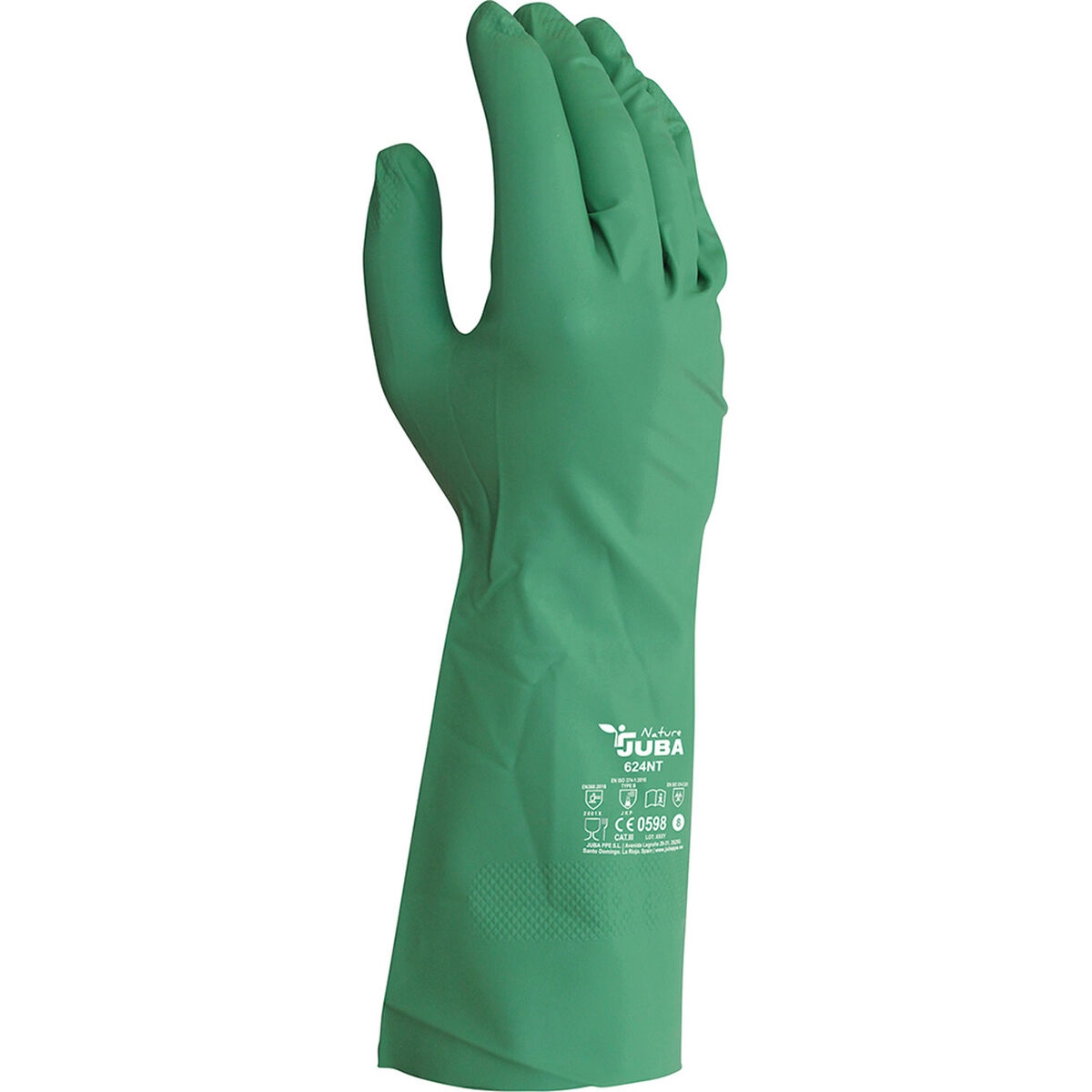 Guantes de Trabajo Juba Biodegradable Verde Nitrilo