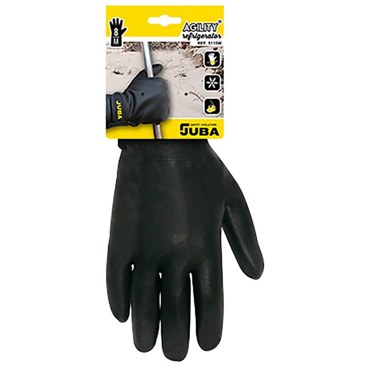 Guantes de Trabajo Juba Forro Polar Nitrilo Frío Negro