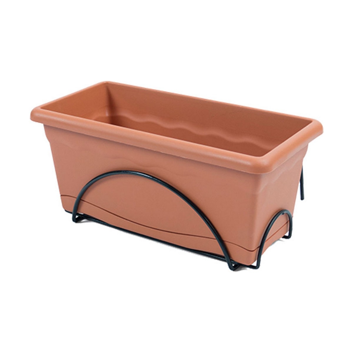 Jardinera Con Plato Plastiken Terracota Polipropileno (40 X 24 Cm)