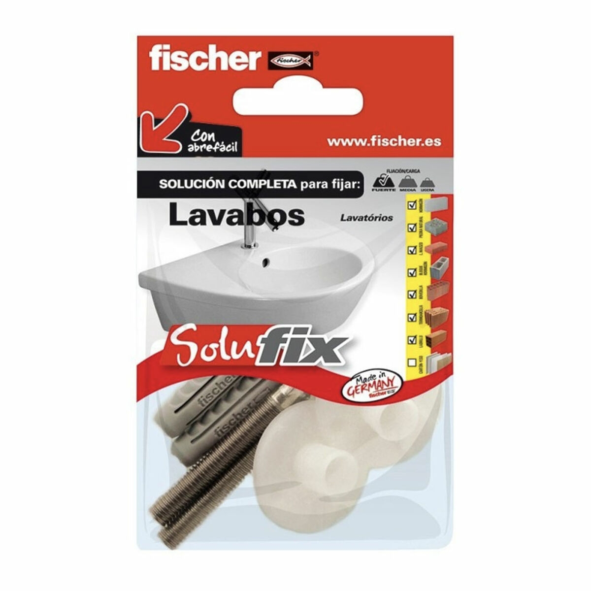 Kit de Fijación Fischer Solufix 502695 Lavabo 6 Piezas