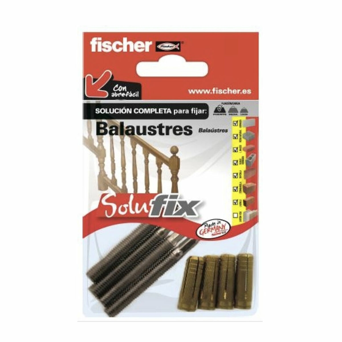 Kit de Fijación Fischer Solufix 502697 Balaustre 8 Piezas