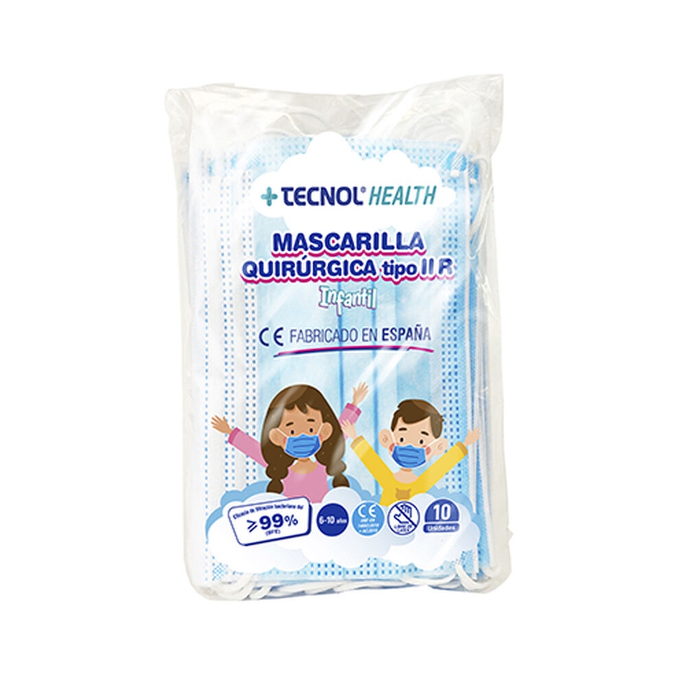 Mascarilla Higiénica Tecnol Infantil 10 Unidades Azul (Infantil)