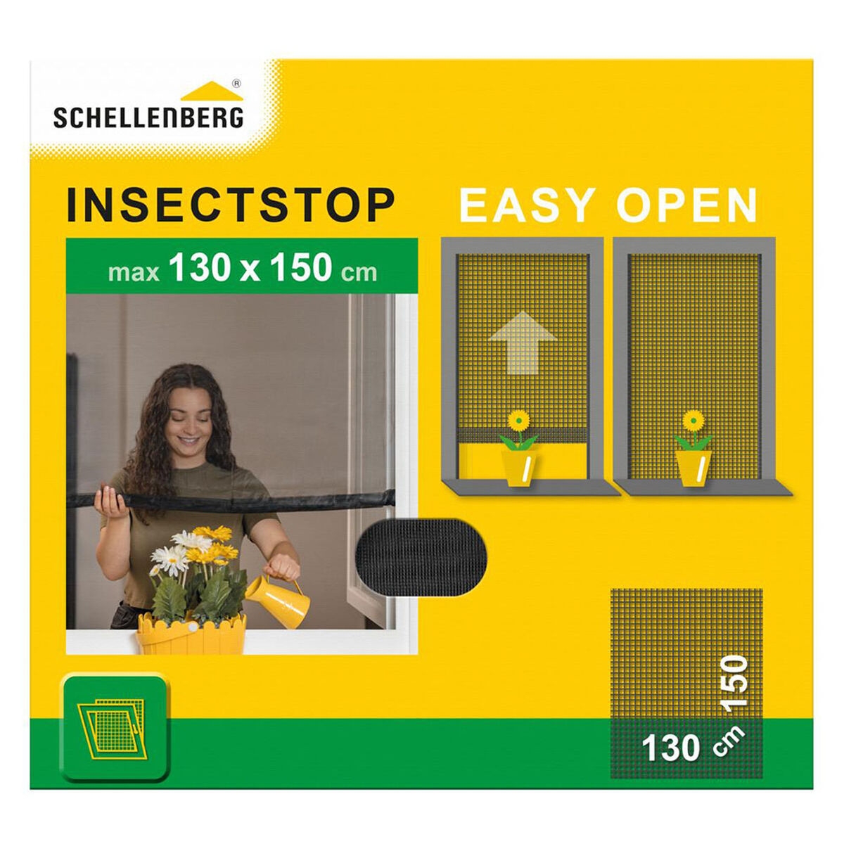 Mosquitera Schellenberg Easy Open Antracita (130 X 150 Cm)