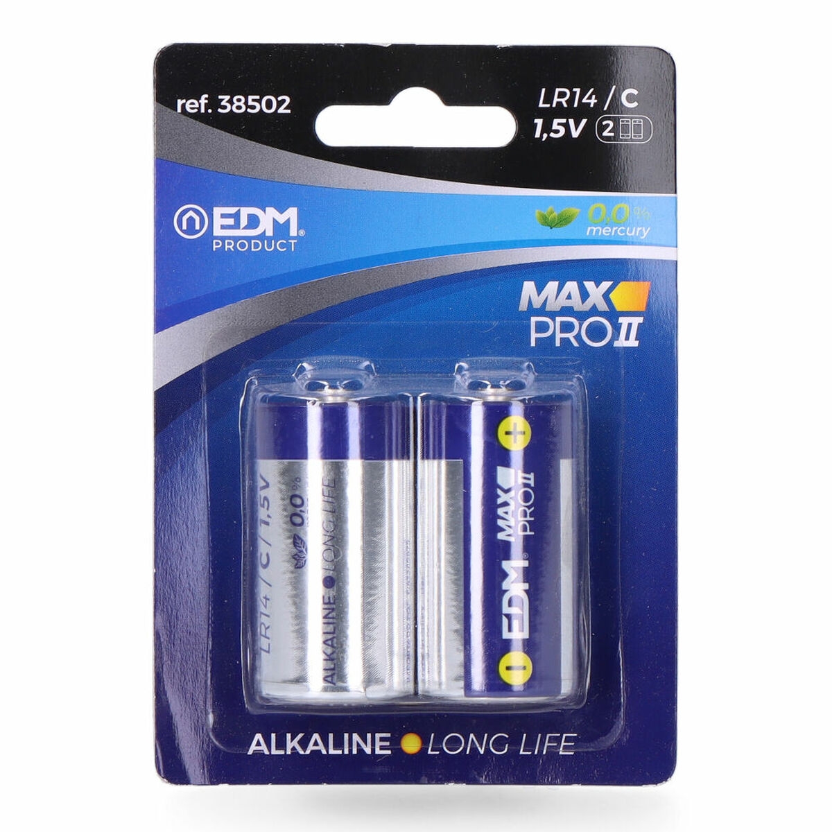 Pilas Alcalinas Edm Max Pro II Long Life Lr14 1,5 V Tipo C (2 Unidades)