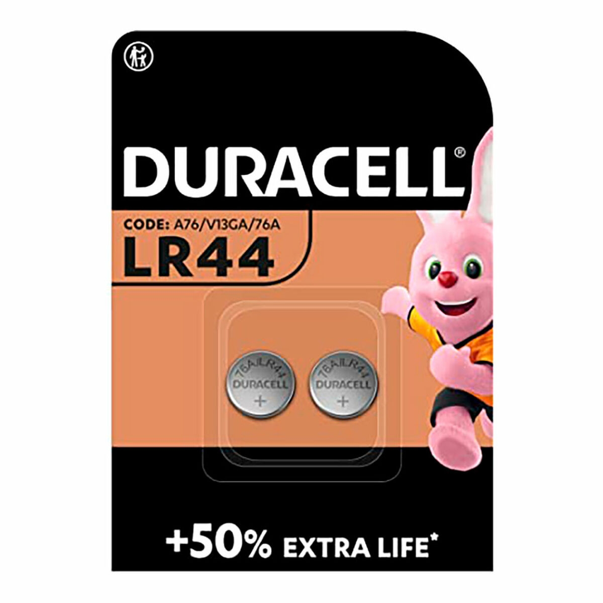 Pilas de Botón Alcalinas Duracell Lr44 1,5 V (2 Unidades)