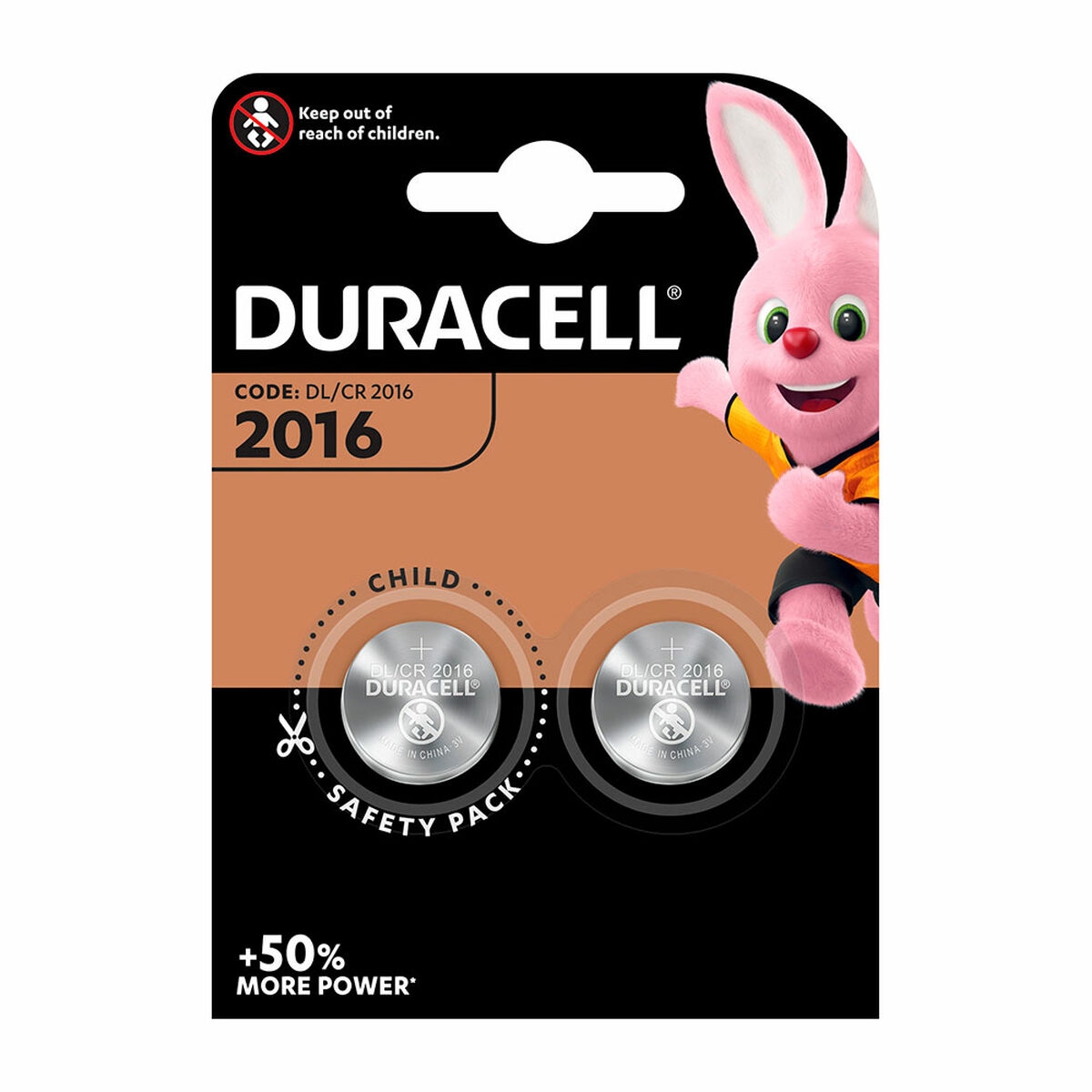 Pilas de Botón de Litio Duracell Cr2016 3 V (2 Unidades)