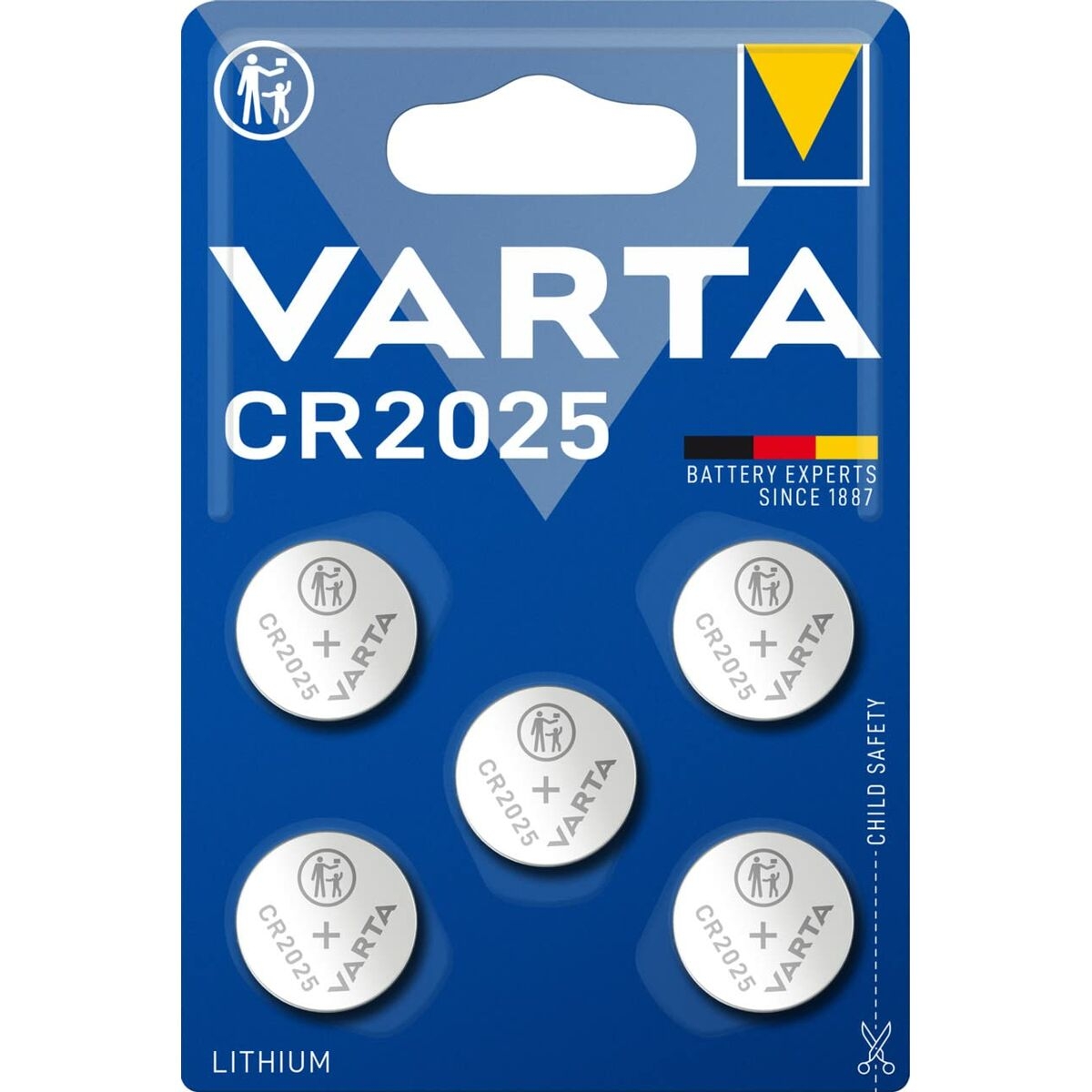 Pilas de Botón de Litio Varta 6025101415 Cr2025 3 V (5 Unidades)