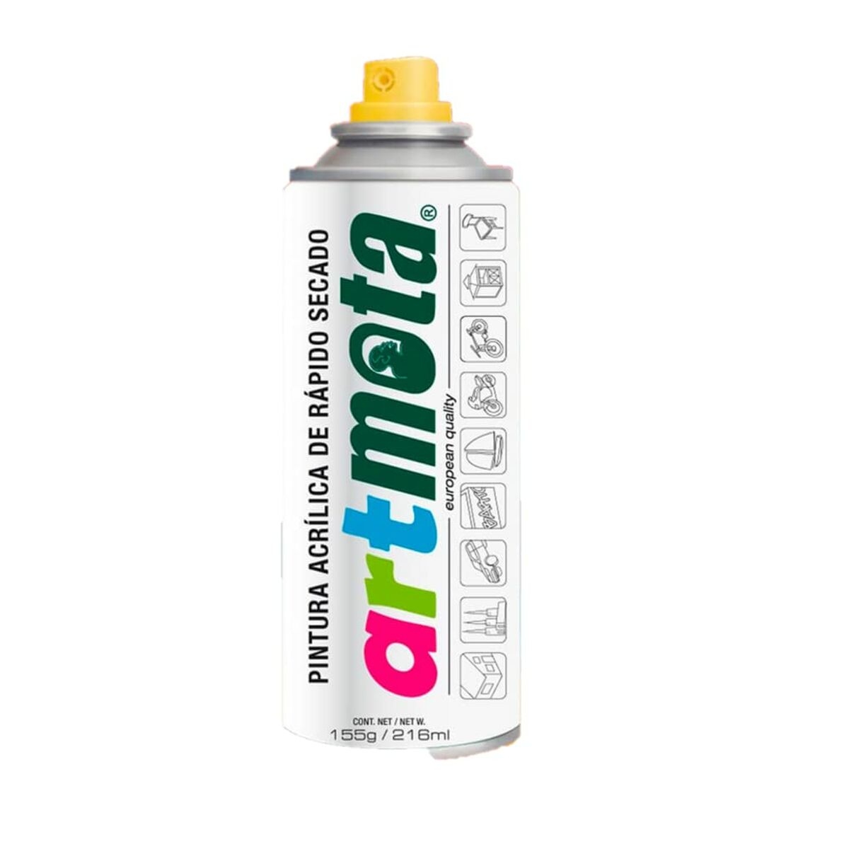 Pintura En Spray Mota La02 Ral 9005 216 Ml Negro