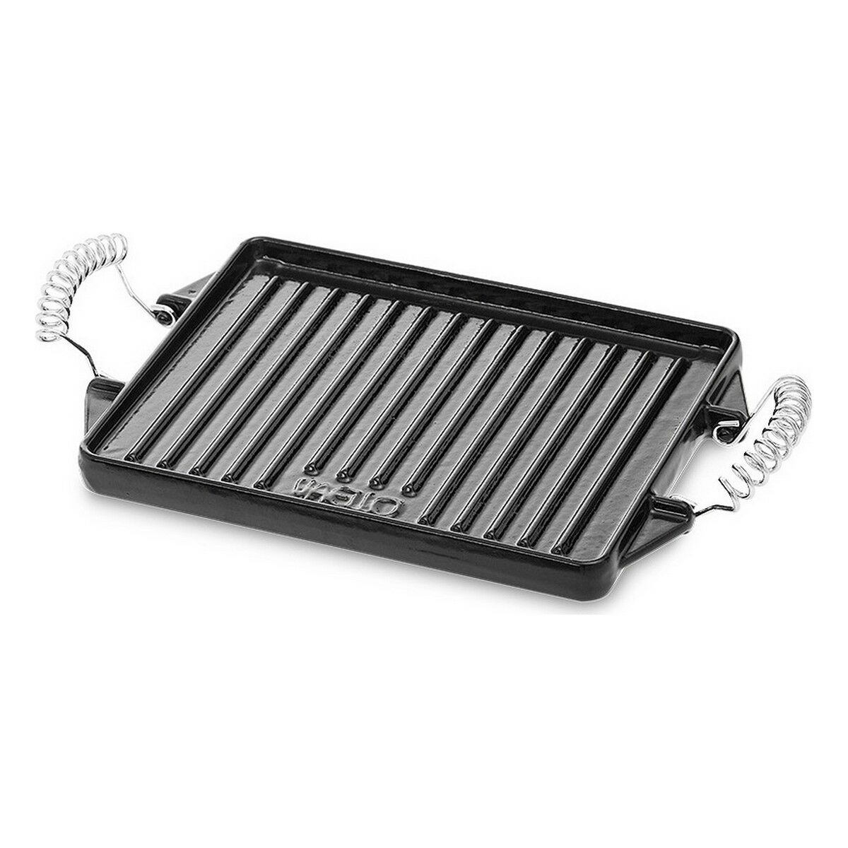 Plancha Grill Vaello Rectangular Negro Acero Esmaltado (27 X 21 Cm)