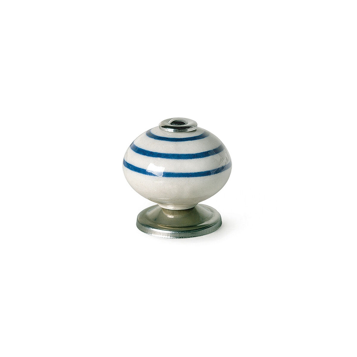 Pomo Rei E501 Redondo Porcelana Azul Metal 4 Unidades (ø 40 X 36 Mm)