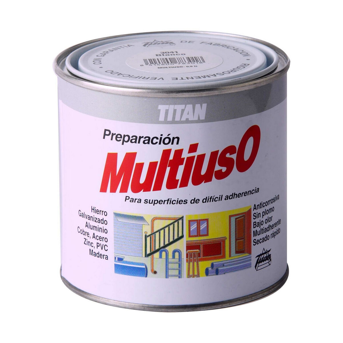 Preparación de Superficies Titan 3041-06A304112 Multiuso Imprimación Blanco 500 Ml