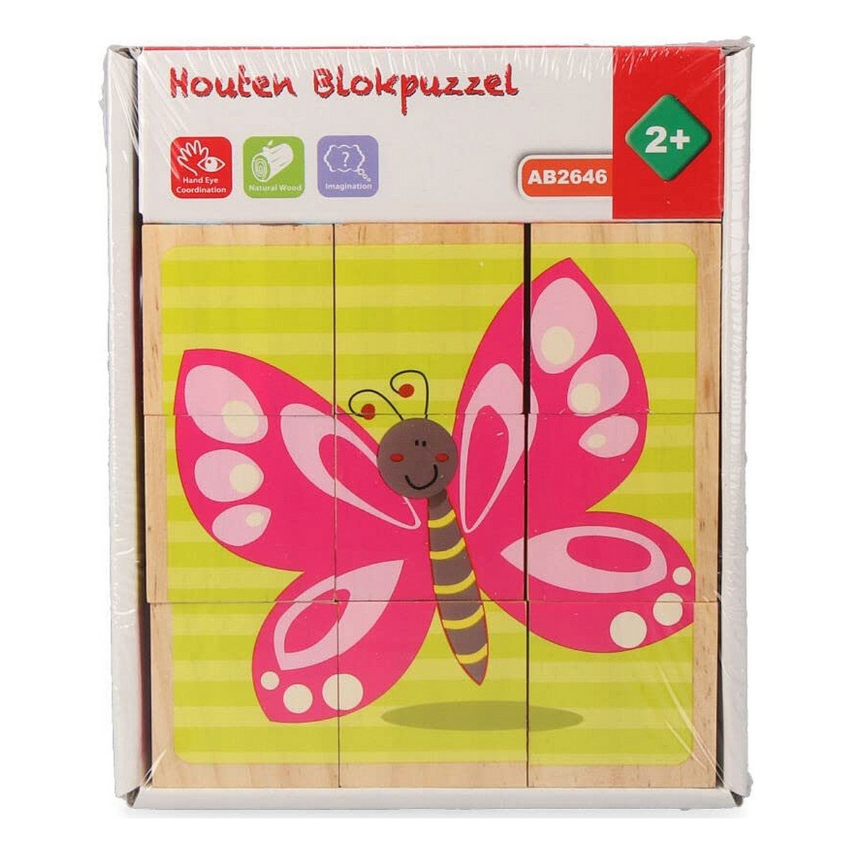 Puzzle Infantil de Madera Mariposa Cubos (10 Piezas)