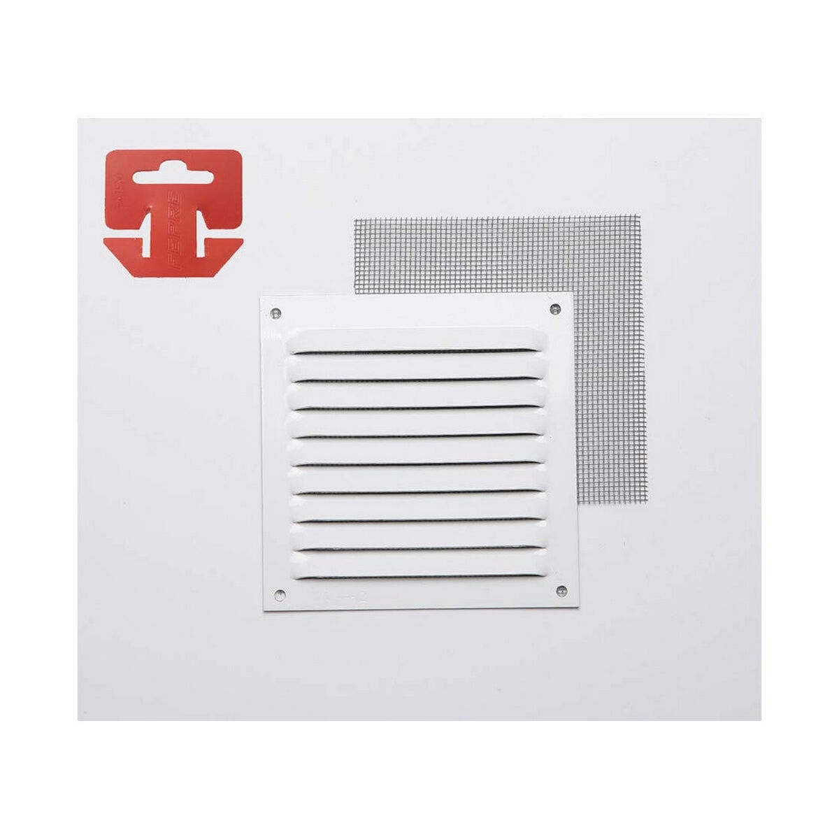 Rejilla Fepre Mosquitera Lacado Aluminio Blanco (10 X 10 Cm)