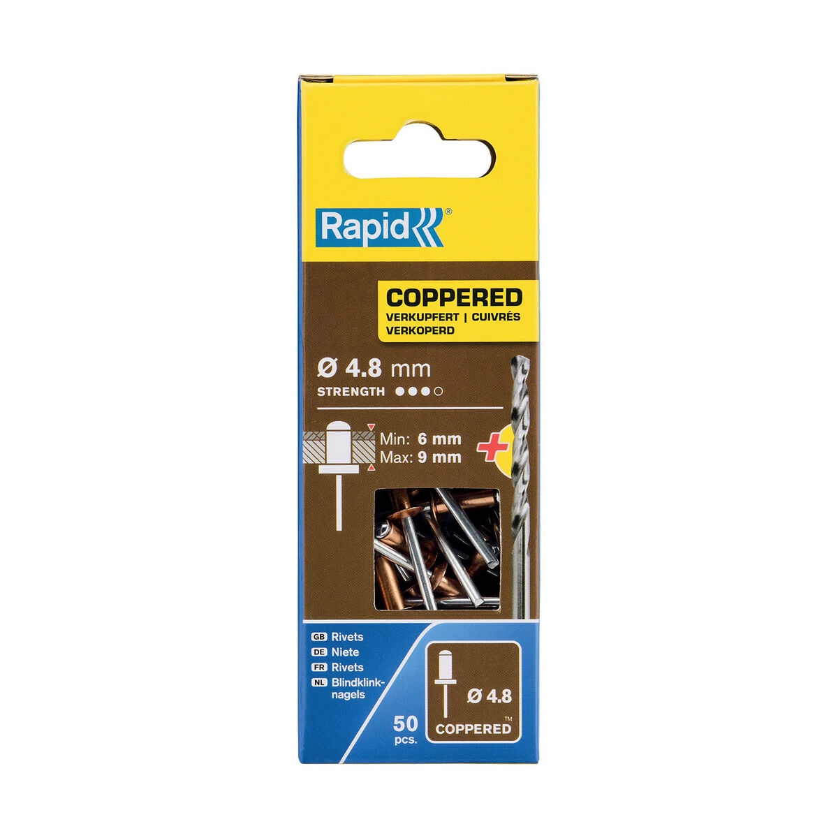 Remaches Rapid 5001467 Broca ø 4,8 X 12 Mm Cobre Aluminio (50 Unidades)