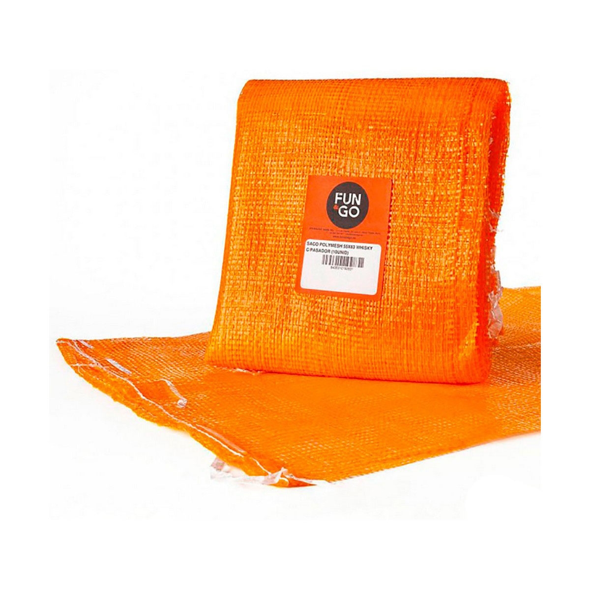 Saco Fun&go   Polymesh Naranja 55 X 83 Cm (10 Unidades)