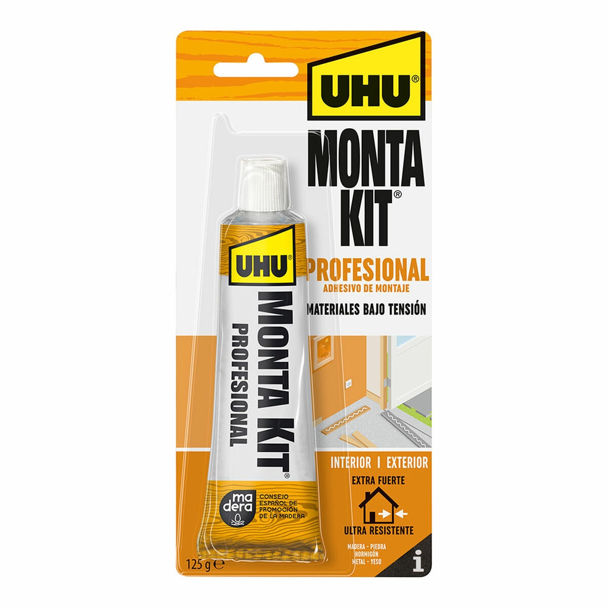 Sellador/adhesivo Uhu 6310658 Montakit Profesional Blanco 125 G