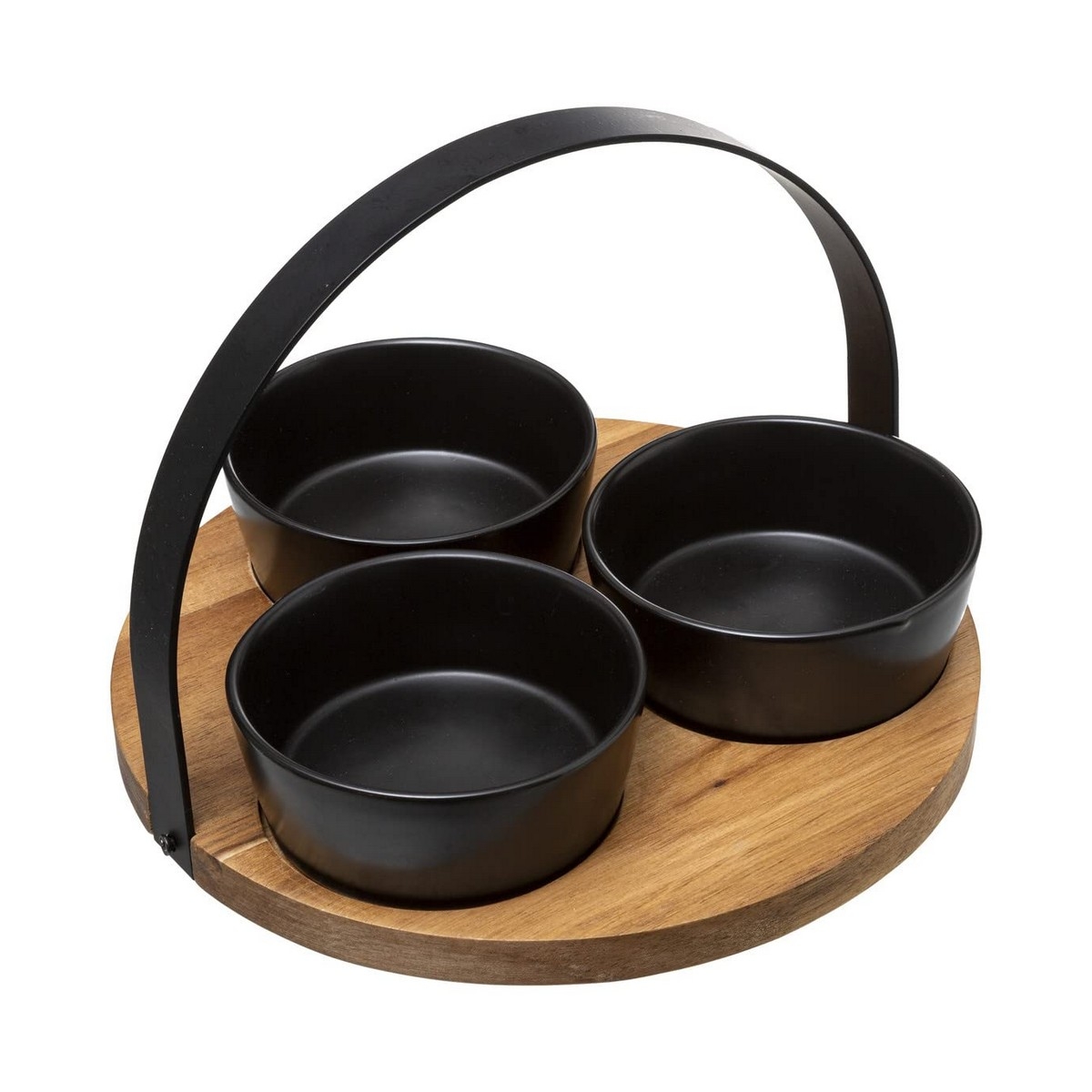 Set de Aperitivo Secret de Gourmet Negro Gres 4 Piezas (ø 21 Cm)