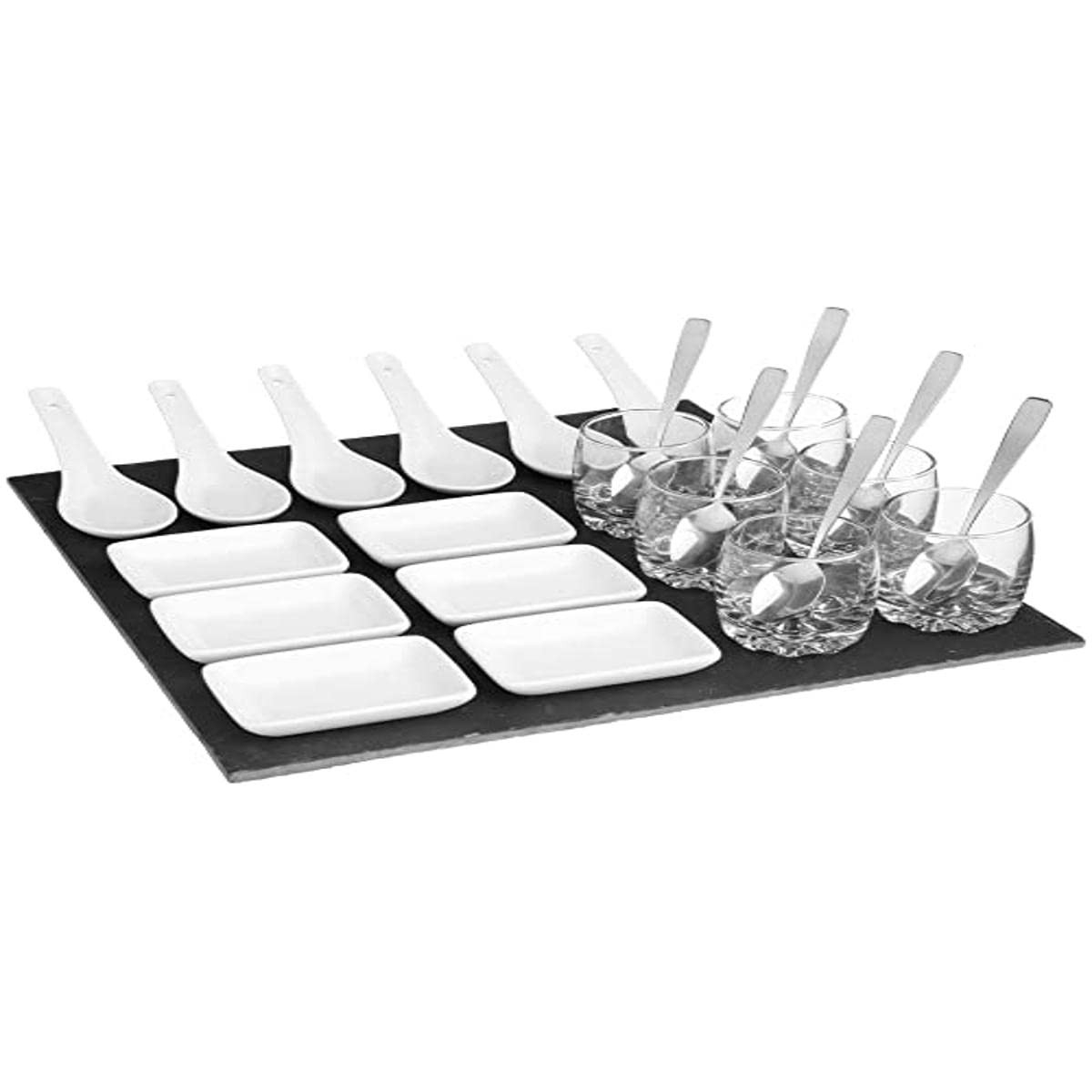 Set de Aperitivo Secret de Gourmet Negro Pizarra (30 X 30 Cm)