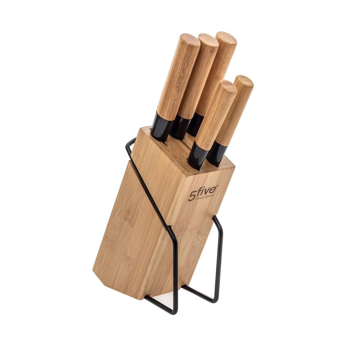 Set de Cuchillos Con Soporte de Madera 5Five (32,5 X 22,5 X 7,5 Cm)