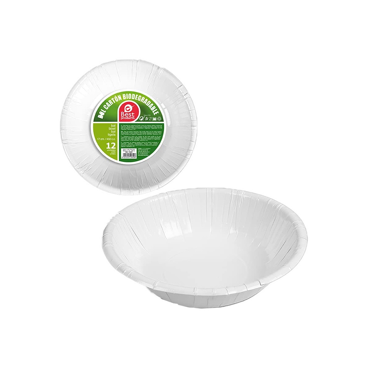 Set de Platos Best Products Green ø 17 Cm Cartón