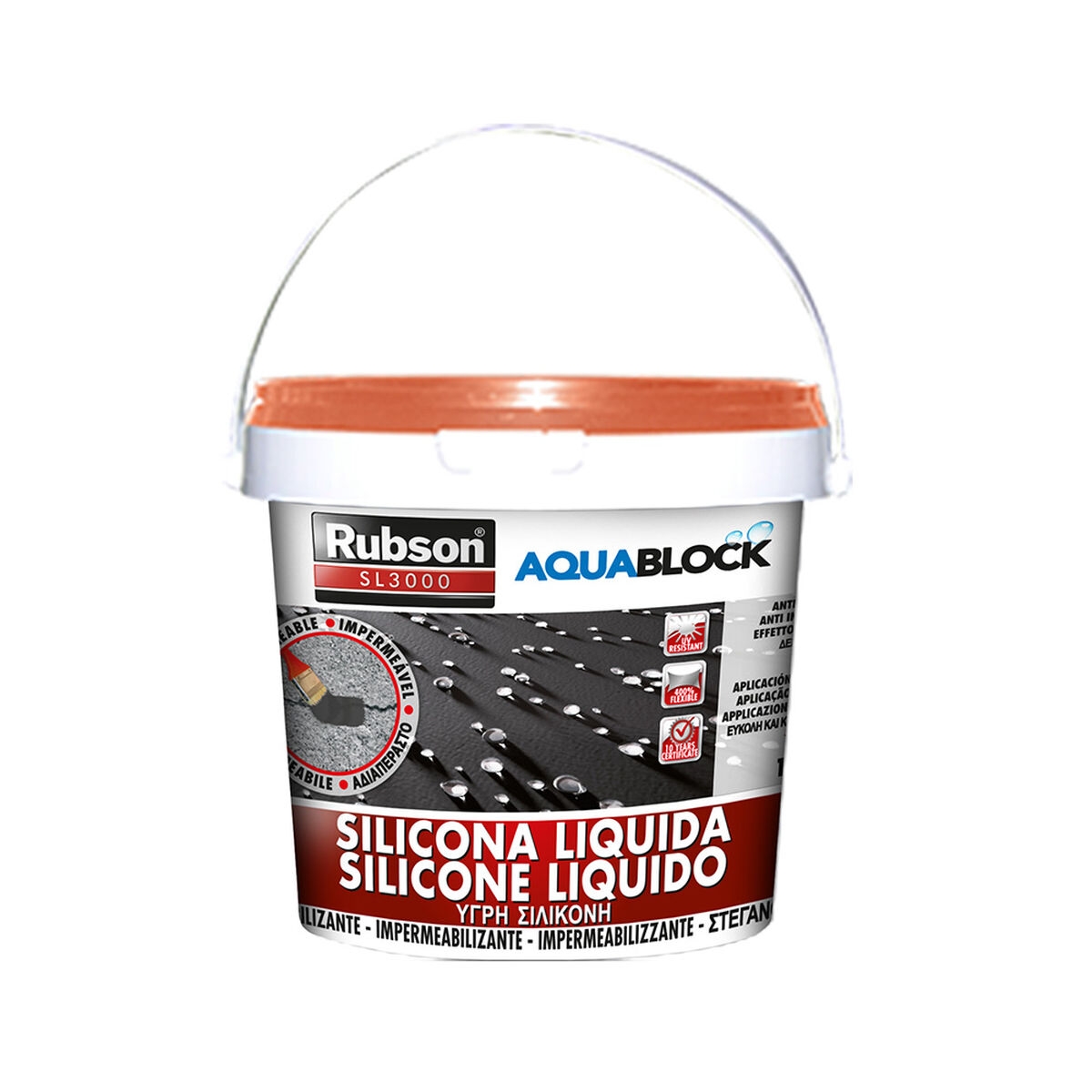 Silicona Rubson Aquablock 1 Kg Color Teja