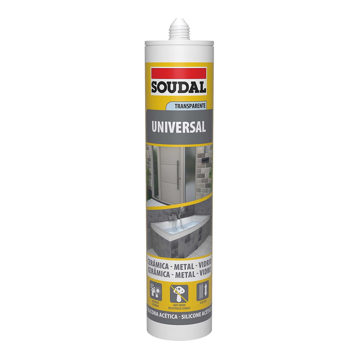 Silicona Soudal 103183 Universal Translúcido 280 Ml