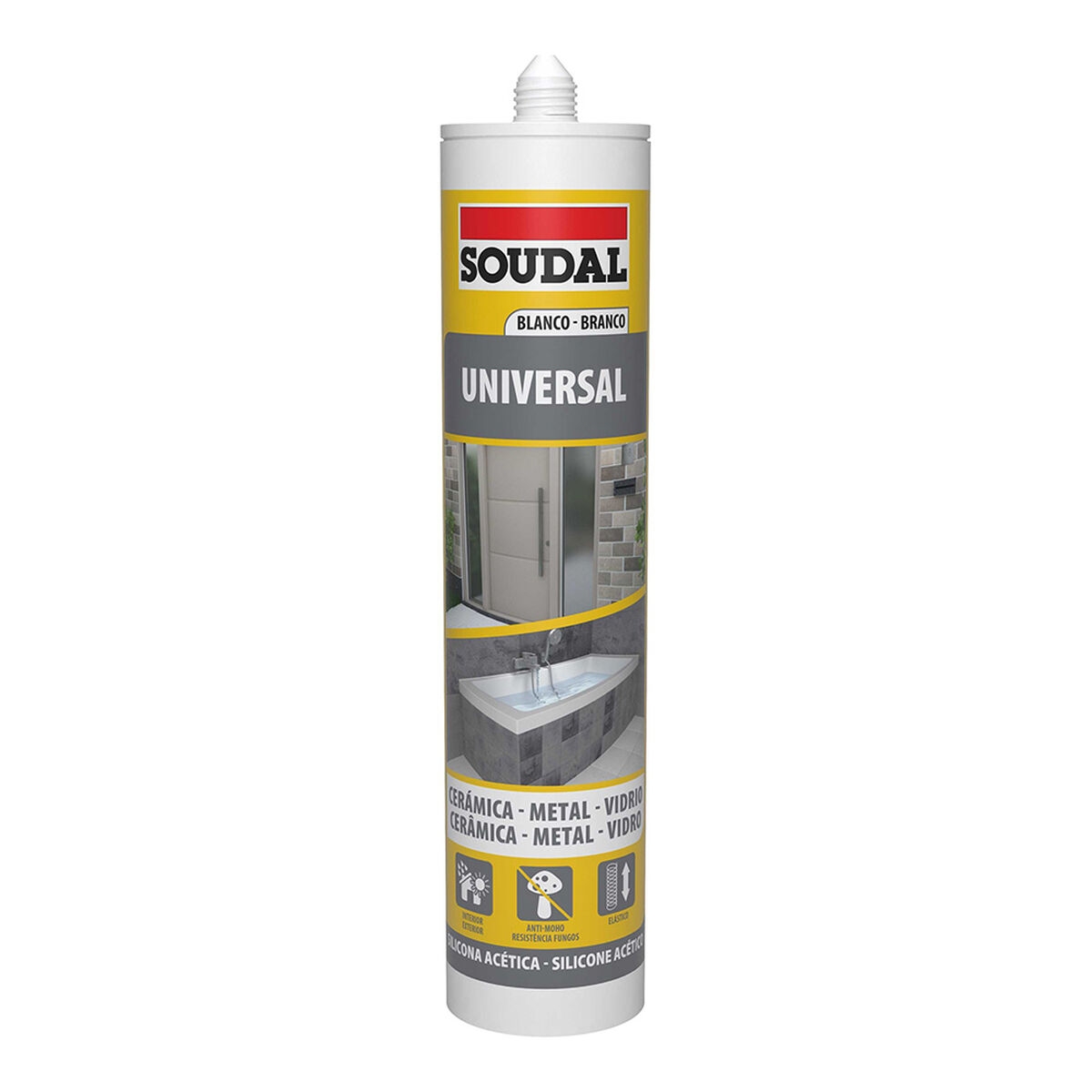 Silicona Soudal 103184 Universal Blanco 280 Ml