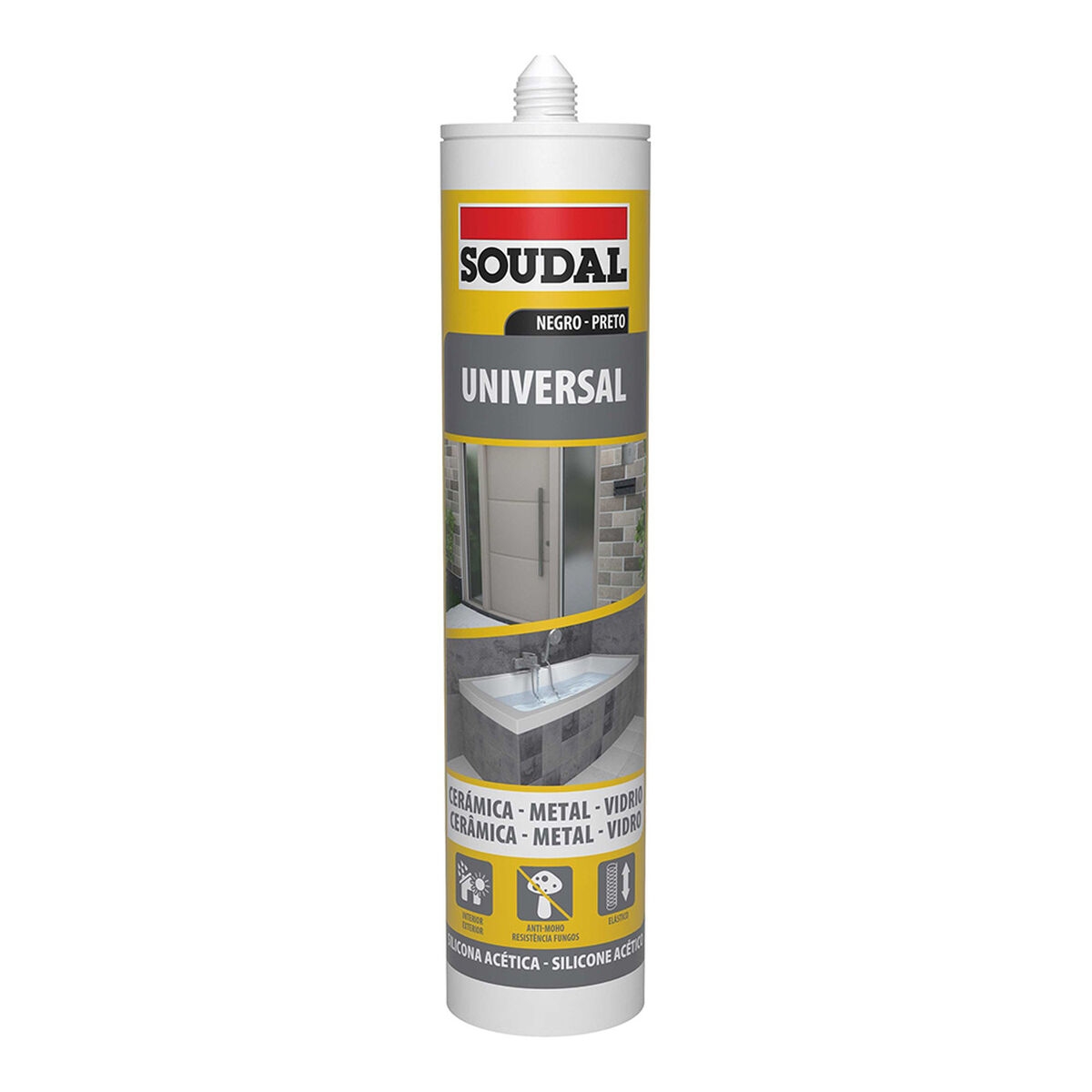 Silicona Soudal 115926 Universal Negro 280 Ml