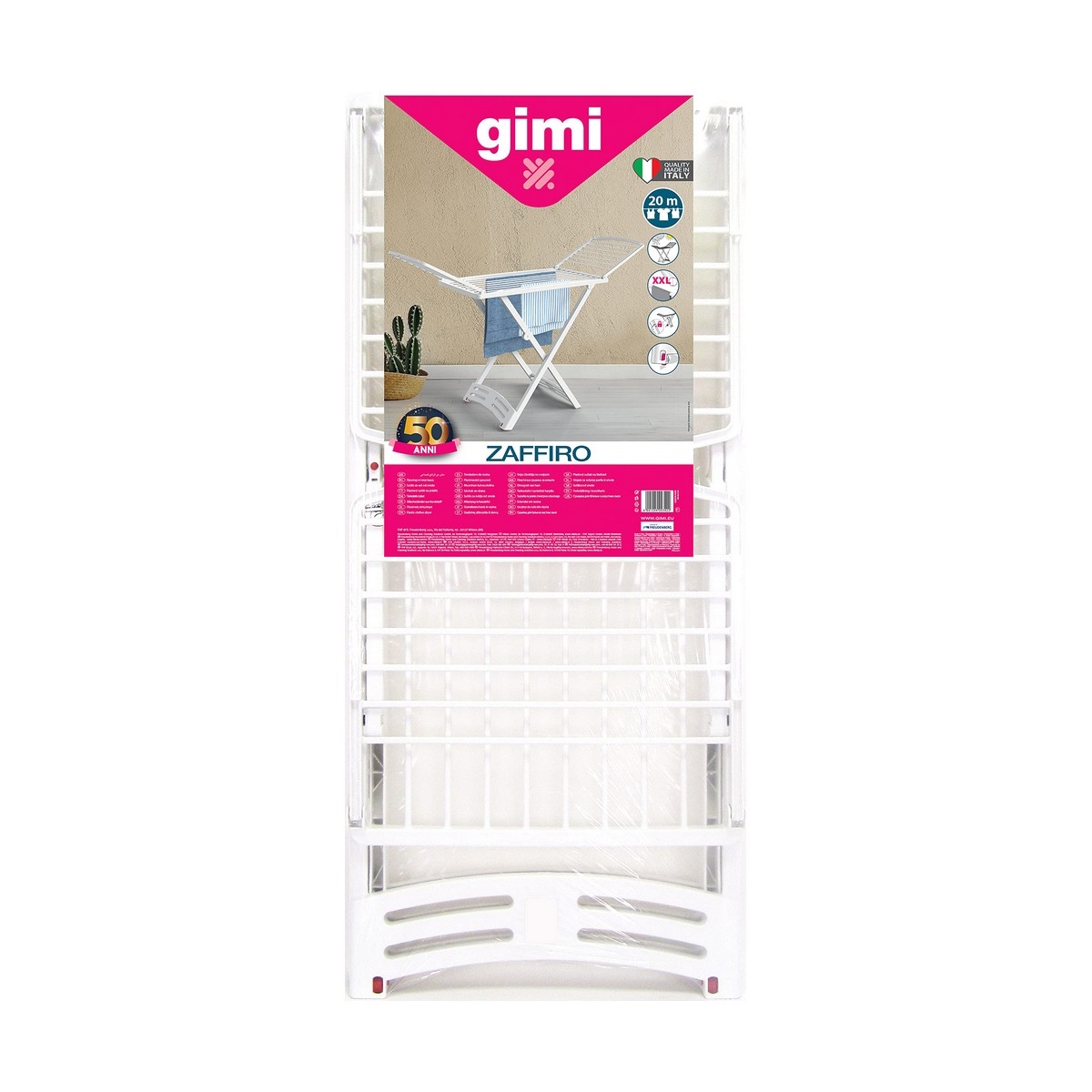 Tendedero Gimi Zaffiro X Legs 20 M Blanco Resina (182 X 55 X 88 Cm)