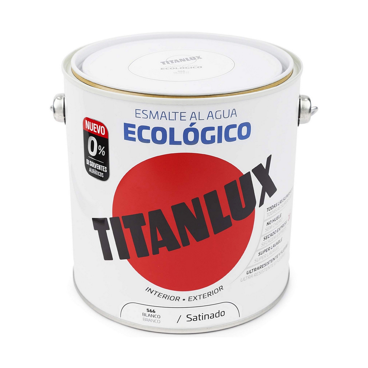 Tratamiento Titanlux 01T056625 Esmalte Base Al Agua Blanco 2,5 L Satinado 2,5 L