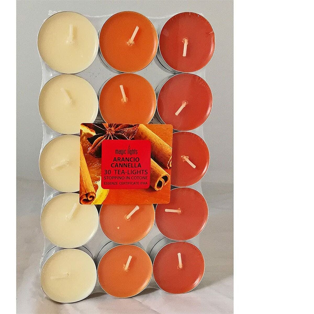 Velas Perfumadas Magic Lights Naranja Canela Cera